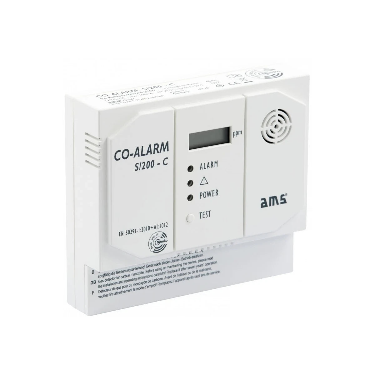 Alarme CO AMS S/200-C, 230 volts