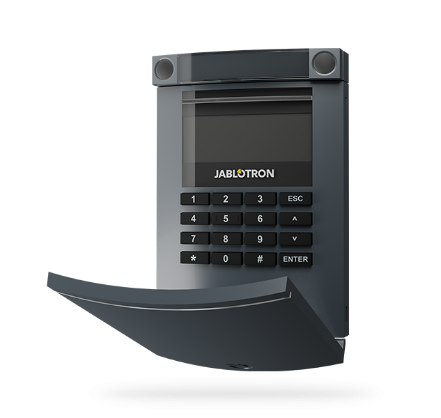 Jablotron Funk-Bedienteil JA-154E mit LCD-Display + Tastatur + RFID-Lesegerät, anthrazit