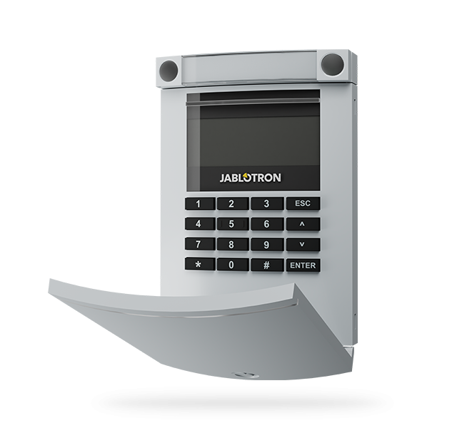 Jablotron Funk-Bedienteil JA-154E mit LCD-Display + Tastatur + RFID-Lesegerät, grau