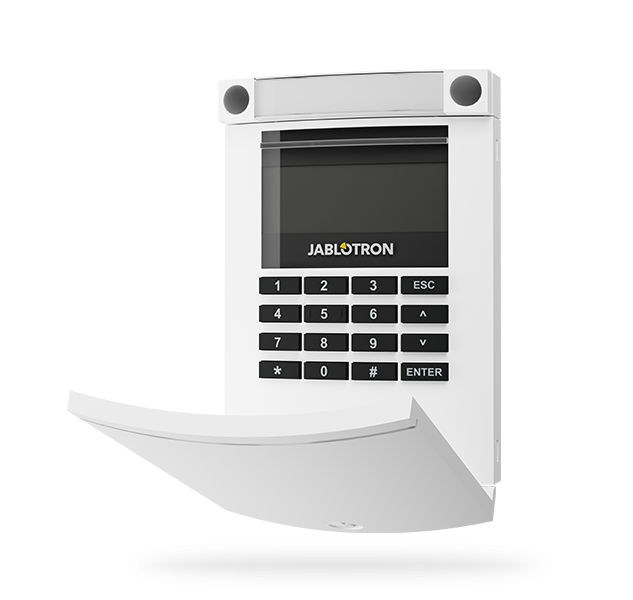 Jablotron Funk-Bedienteil JA-154E mit LCD-Display + Tastatur + RFID-Lesegerät, weiß